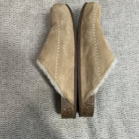 Jenni Kayne Shearling-Lined Moc Clog in Taupe Brown Size 37 - Picture 8 of 10